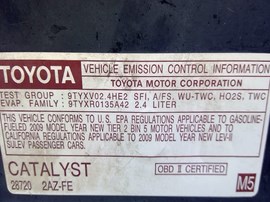 2009 TOYOTA CAMRY, BLACK, LE, 2.4L,  AUTO.  Z25156